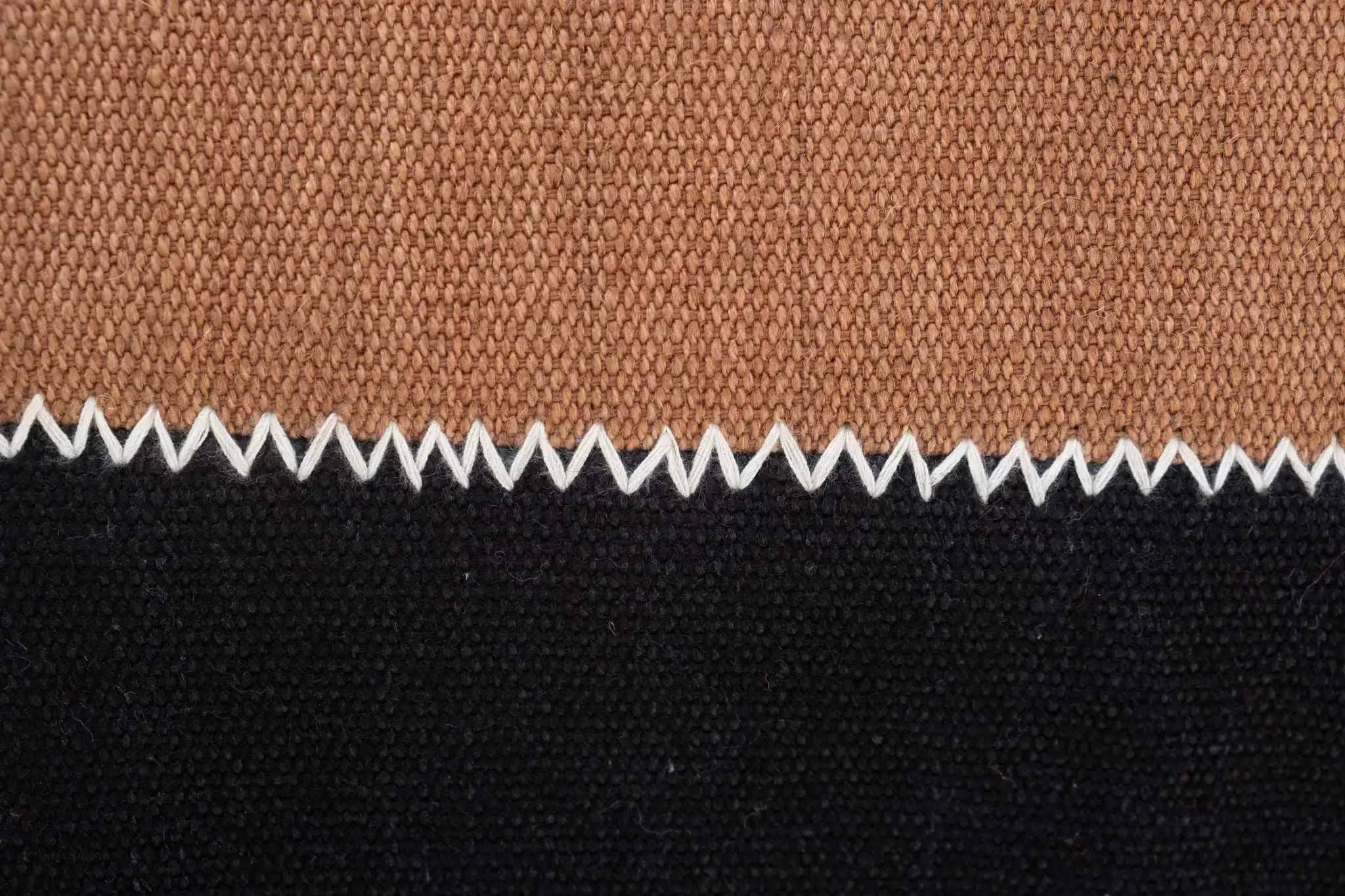 Coussins Lombaires SEEVAN - Broderie sur Coton Jute - Noir/Tabac by No-mad