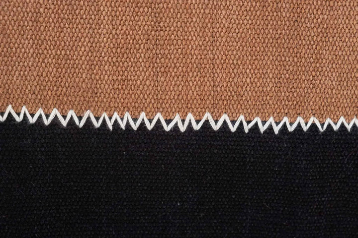 Coussins Lombaires SEEVAN - Broderie sur Coton Jute - Noir/Tabac by No-mad