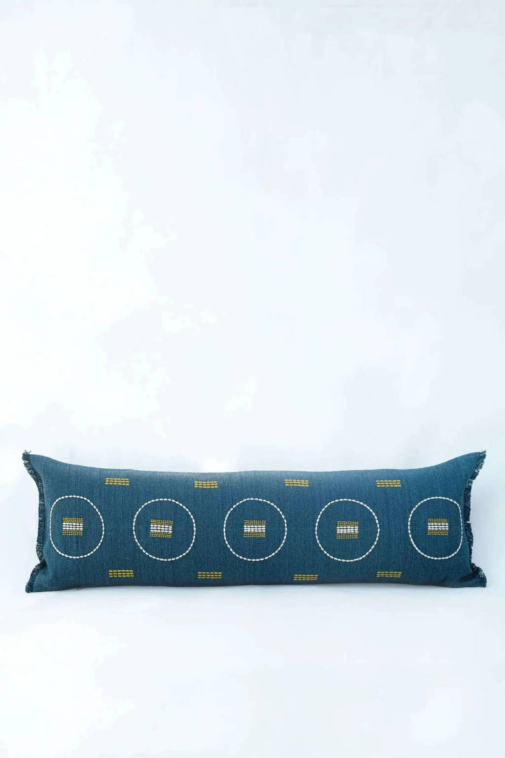 Coussins Lombaires SHUNYA - Broderie sur Coton Jute - Vert Canard/Olive by No-mad
