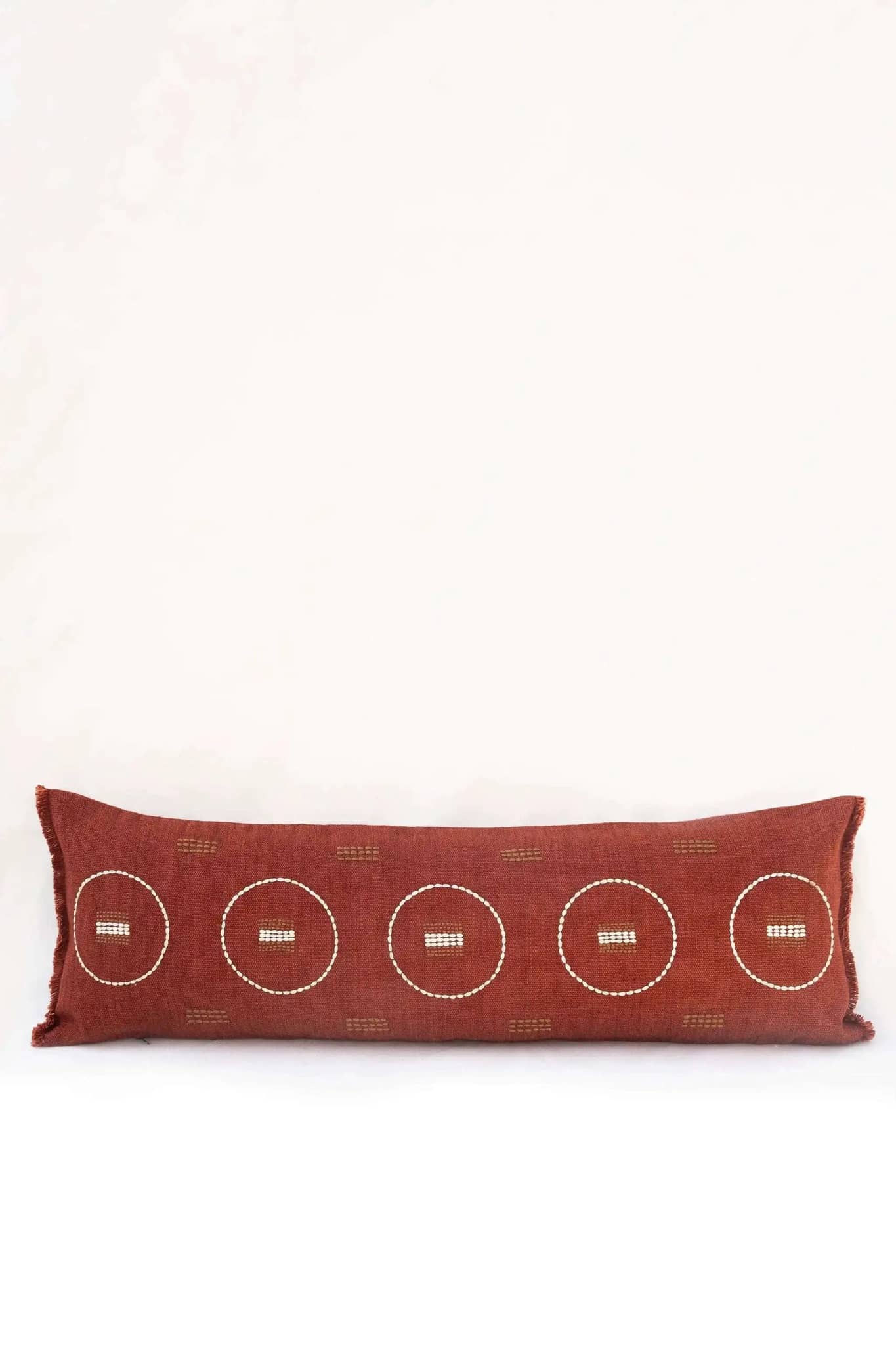 Coussins Lombaires SHUNYA - Broderie sur Coton Jute - Terracotta/Tabac by No-mad