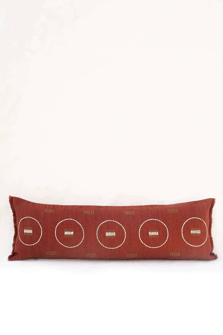 Coussins Lombaires SHUNYA - Broderie sur Coton Jute - Terracotta/Tabac by No-mad