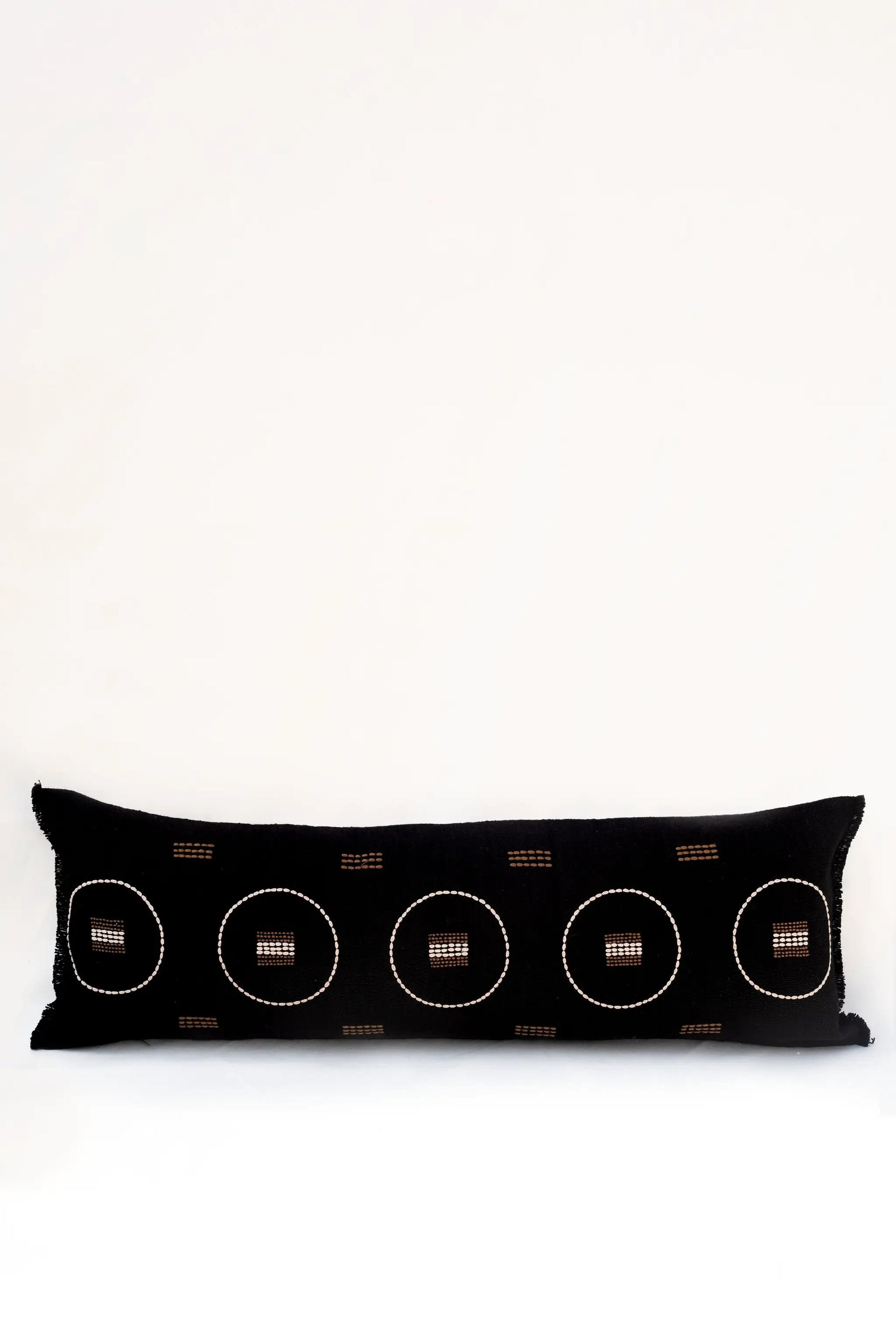Coussins Lombaires SHUNYA - Broderie sur Coton Jute - Noir/Tabac by No-mad