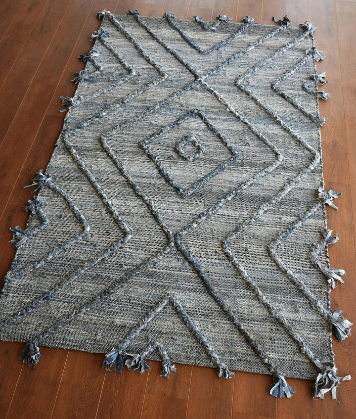 Tapis Worgan denim Bleu/ivoire by The Rug Republic