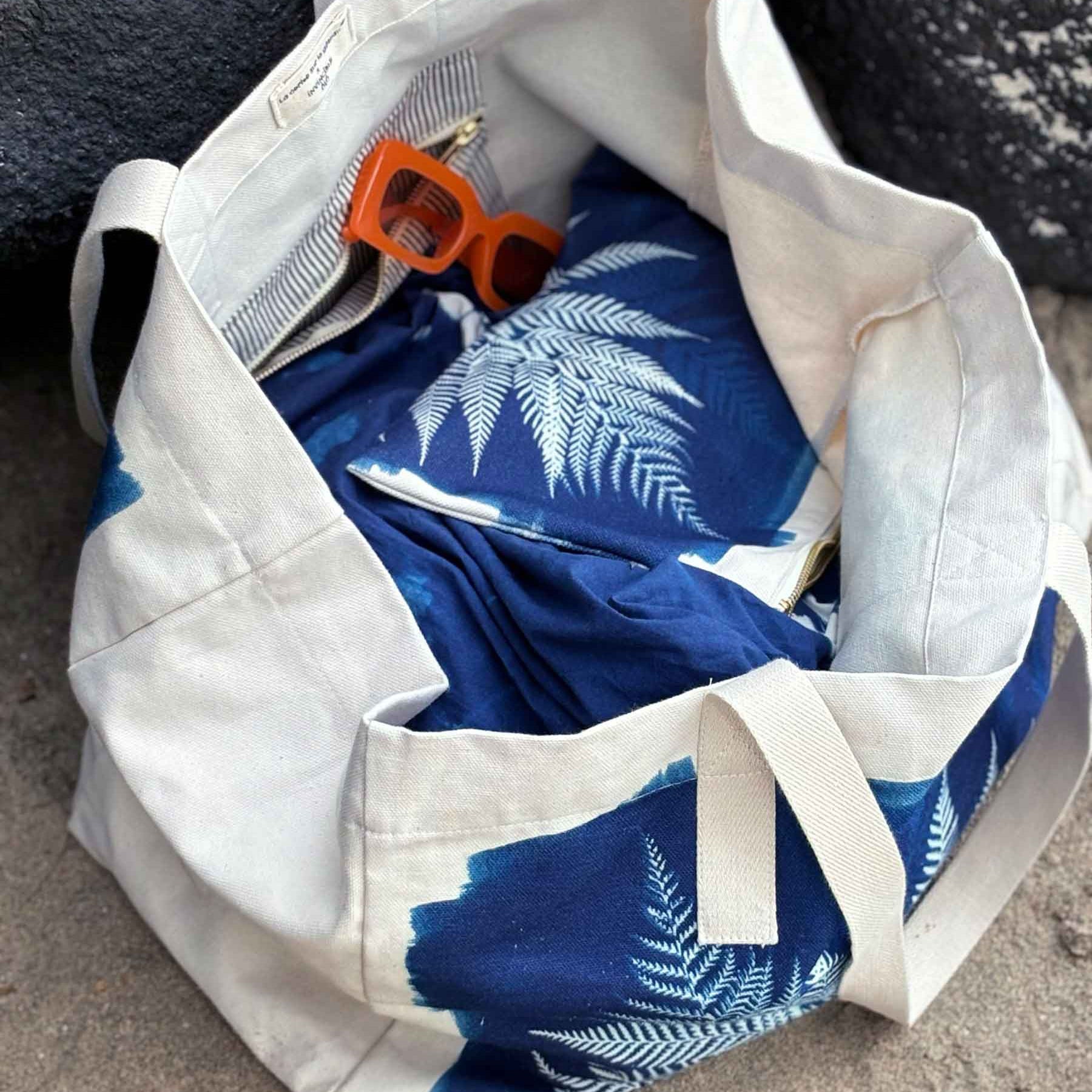 Sac cabas Fougère Bleu La Cerise sur le Gâteau