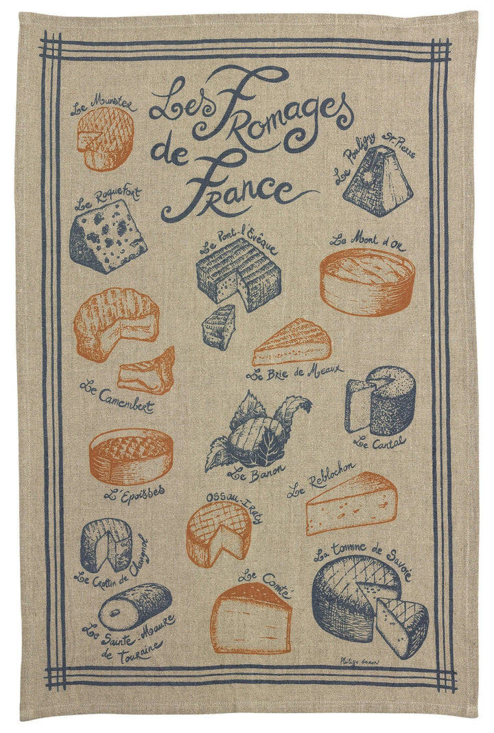 Torchon lin Les fromages Naturel 45 x 70 by Winkler