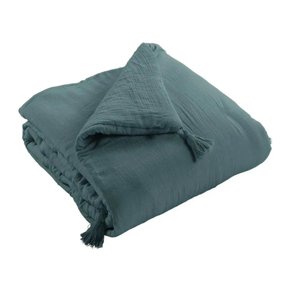 Edredon 150 x 150 cm Gaze de coton unie GAÏA Canard by L'effet papillon