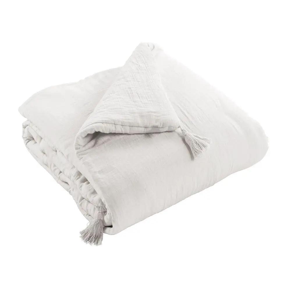Edredon 150 x 150 cm Gaze de coton unie GAÏA Chantilly by L'effet papillon