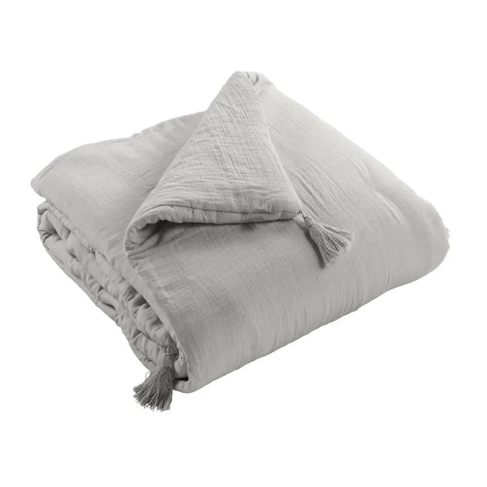Bout de lit 90 x 200 cm Gaze de coton unie GAÏA Nuage by L'effet papillon