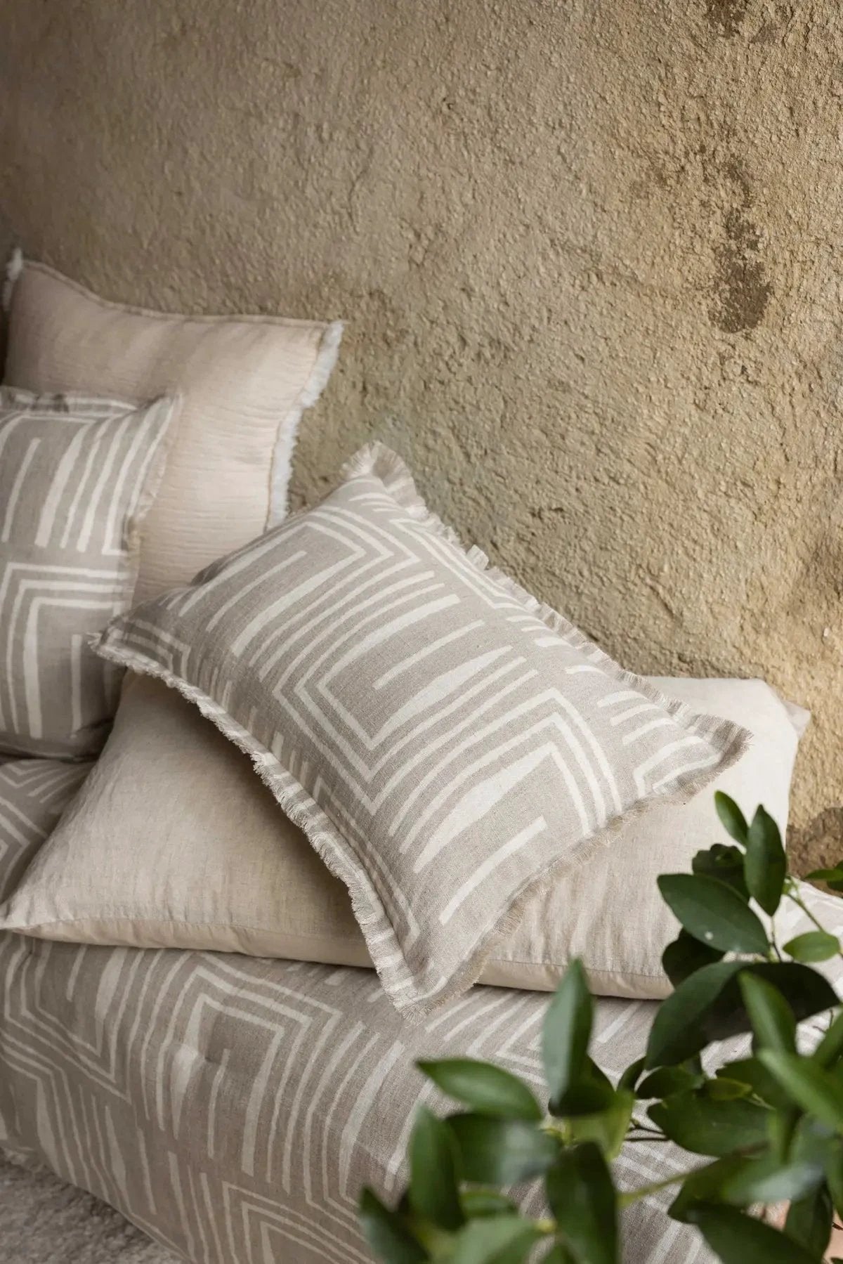 Coussin imprimé Tina Naturel by Vivaraise
