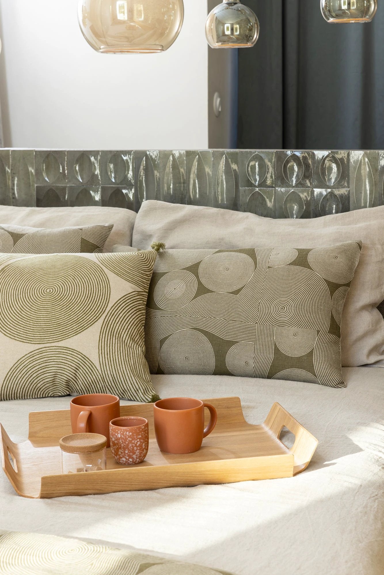 Coussin imprimé Tito Naturel by Vivaraise