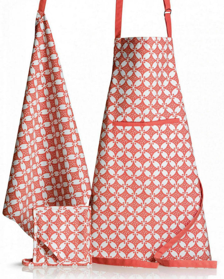 Tablier de cuisine enduit Fatou recyclé Corail 72 x 85 by Winkler