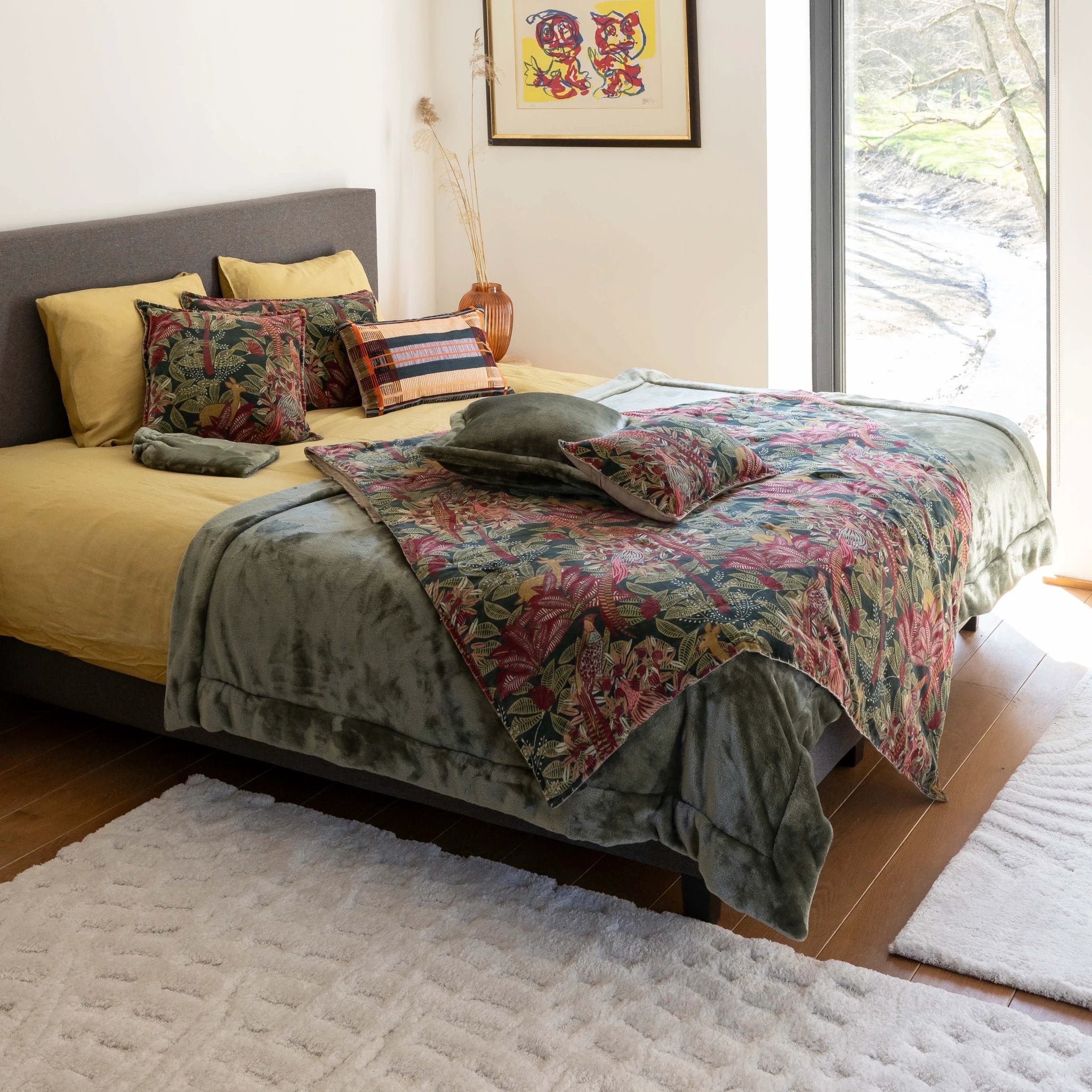 Coussin brodé Kaël Multico by Vivaraise