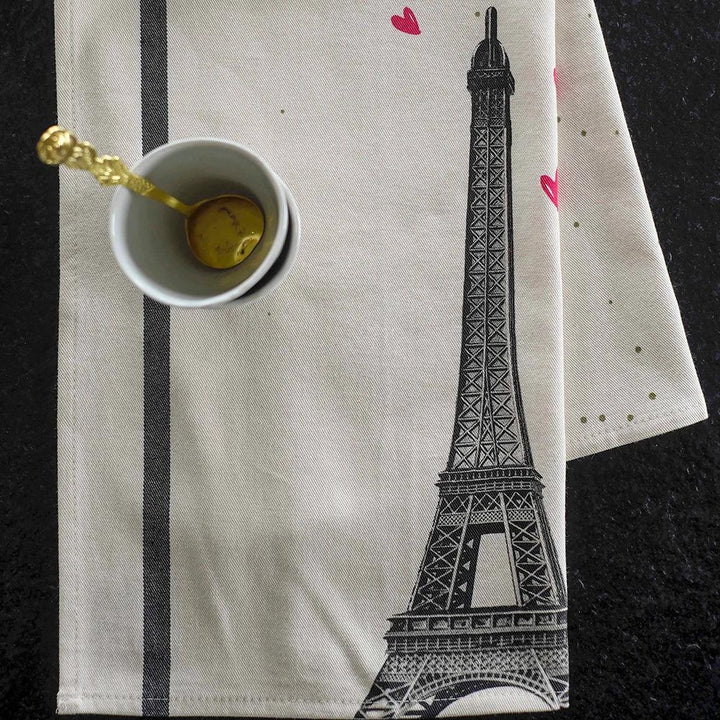 Torchon Eiffel Coeurs by La Cerise sur le Gâteau