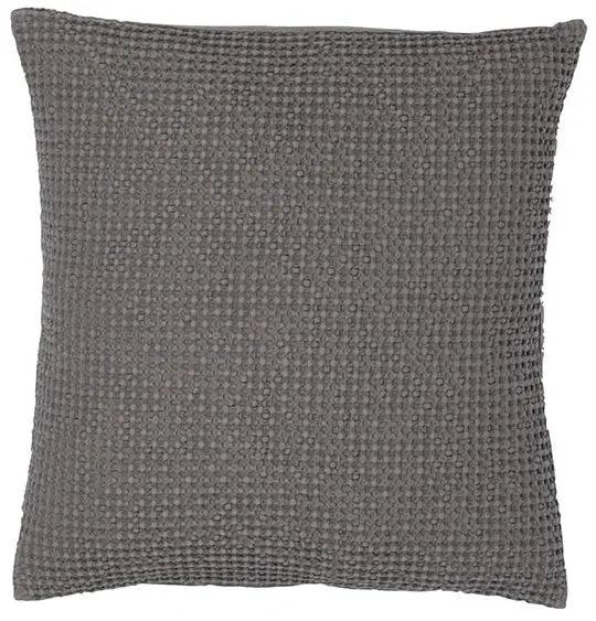 Coussin décoratif jaune Vivaraise en tissu texturé gris pour décoration intérieure