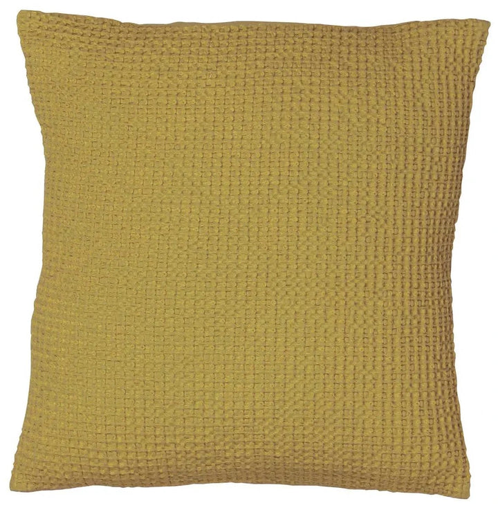 Coussin décoratif jaune Vivaraise en tissu texturé pour décoration intérieure élégante