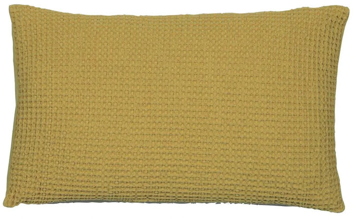 Coussin décoratif jaune Vivaraise en tissu texturé pour décoration intérieure