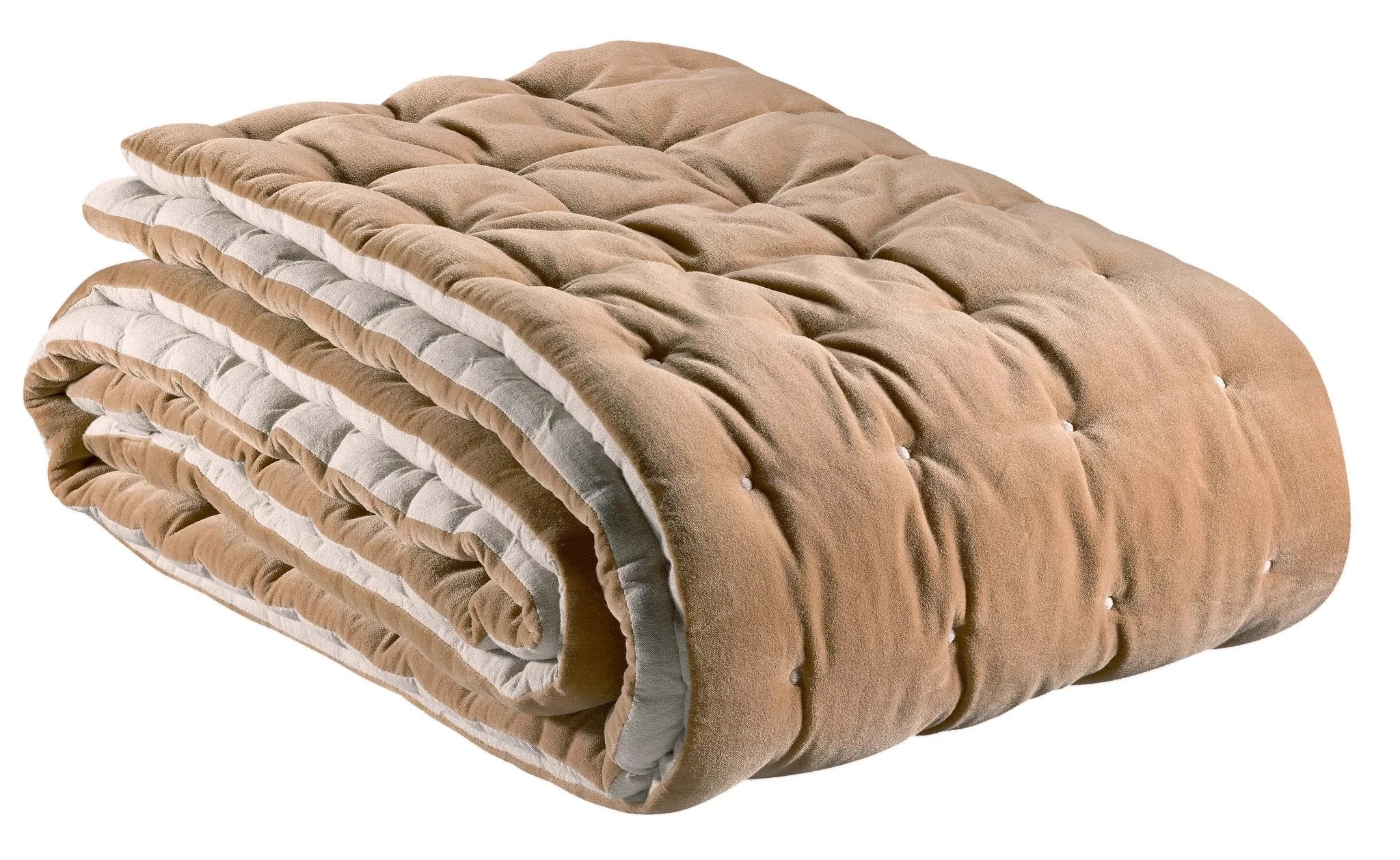 Chemin de lit Vivaraise beige matelassé élégant pour décoration et confort du lit