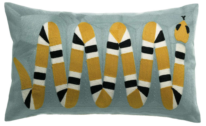 Coussin brodé Yoka Jaune by Vivaraise
