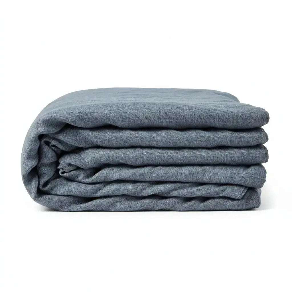 Drap plat Lin lavé SOLINE Ardoise by L'effet papillon