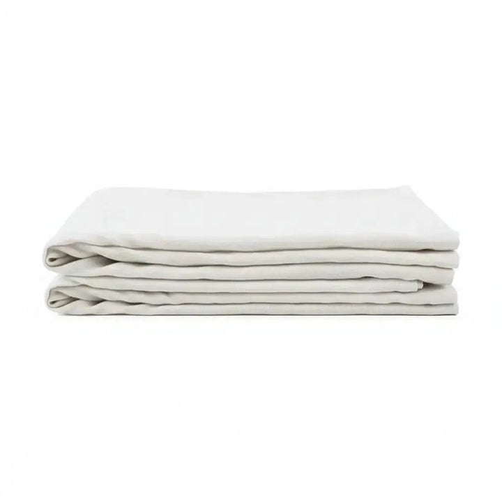Drap plat Lin lavé SOLINE Craie by L'effet papillon