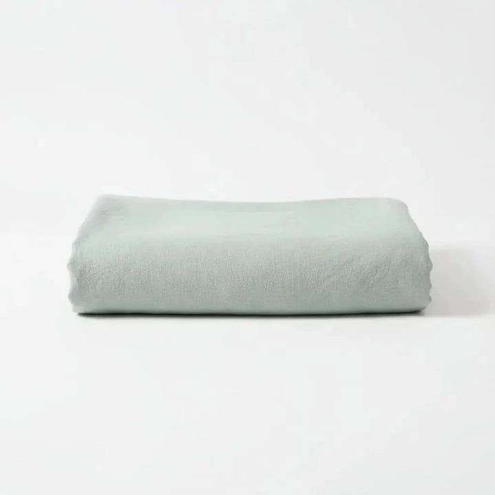Drap plat Lin lavé SOLINE Eucalyptus by L'effet papillon