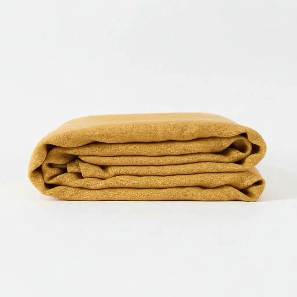 Drap plat Lin lavé SOLINE Miel by L'effet papillon