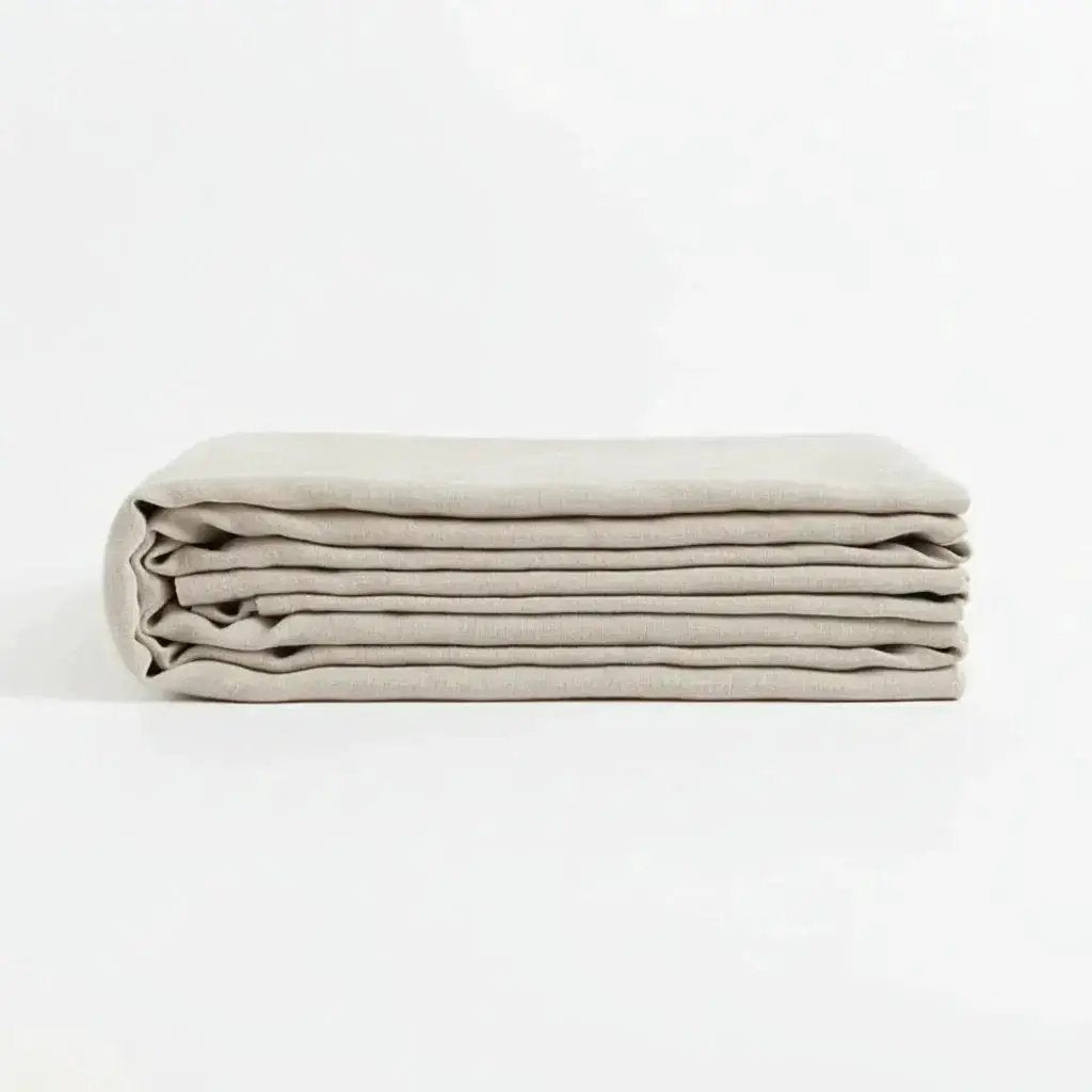 Drap plat Lin lavé SOLINE Sable by L'effet papillon