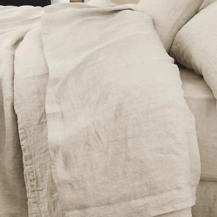 Drap plat 240 x 300 cm Lin lavé SOLINE Sable by L'effet papillon