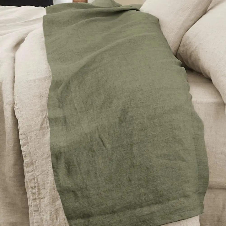 Drap plat 240 x 300 cm Lin lavé SOLINE Thym by L'effet papillon