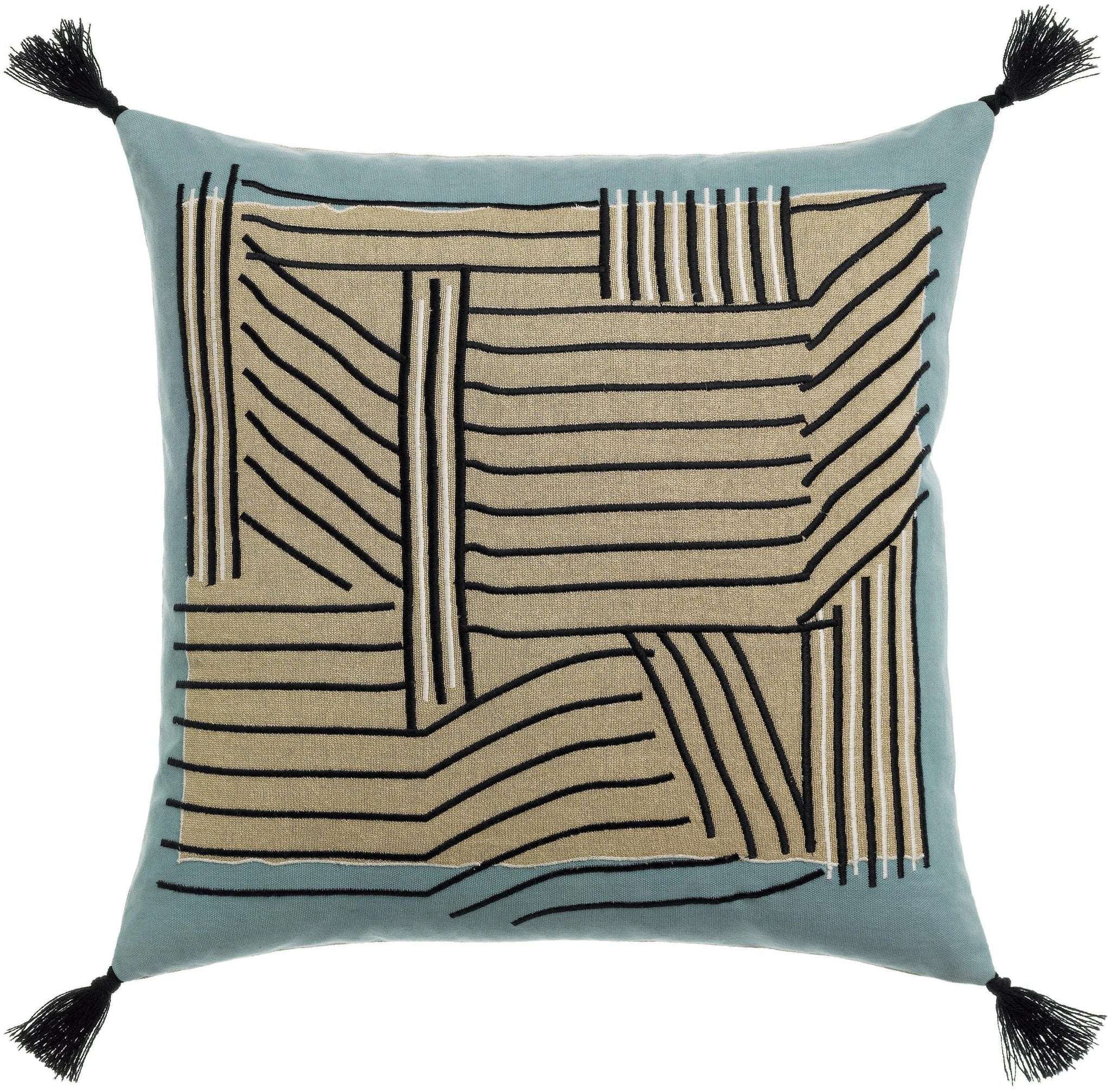 Coussin brodé Kori cèdre by Vivaraise