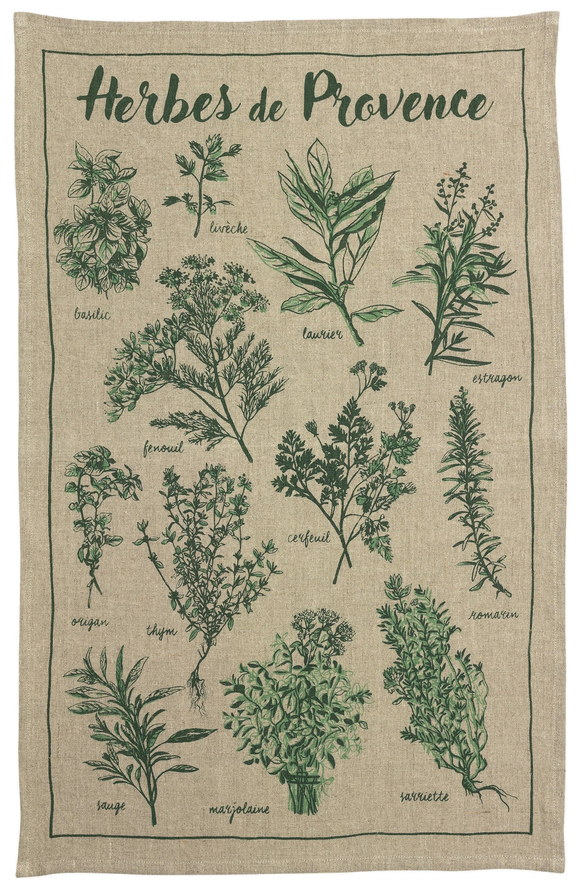 Torchon lin Les herbes Naturel 45 x 70 by Winkler