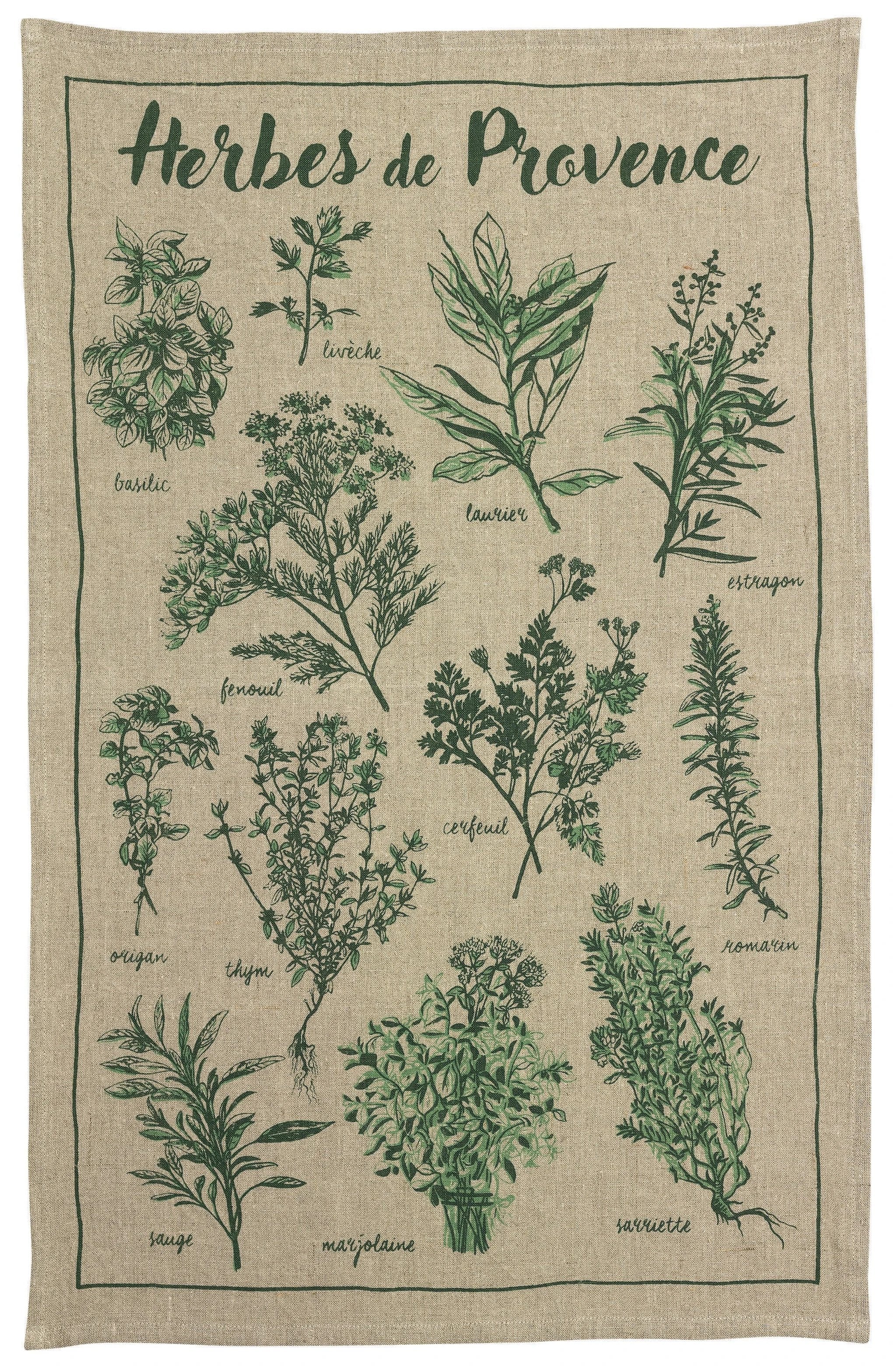 Torchon lin Les herbes Naturel 45 x 70 by Winkler