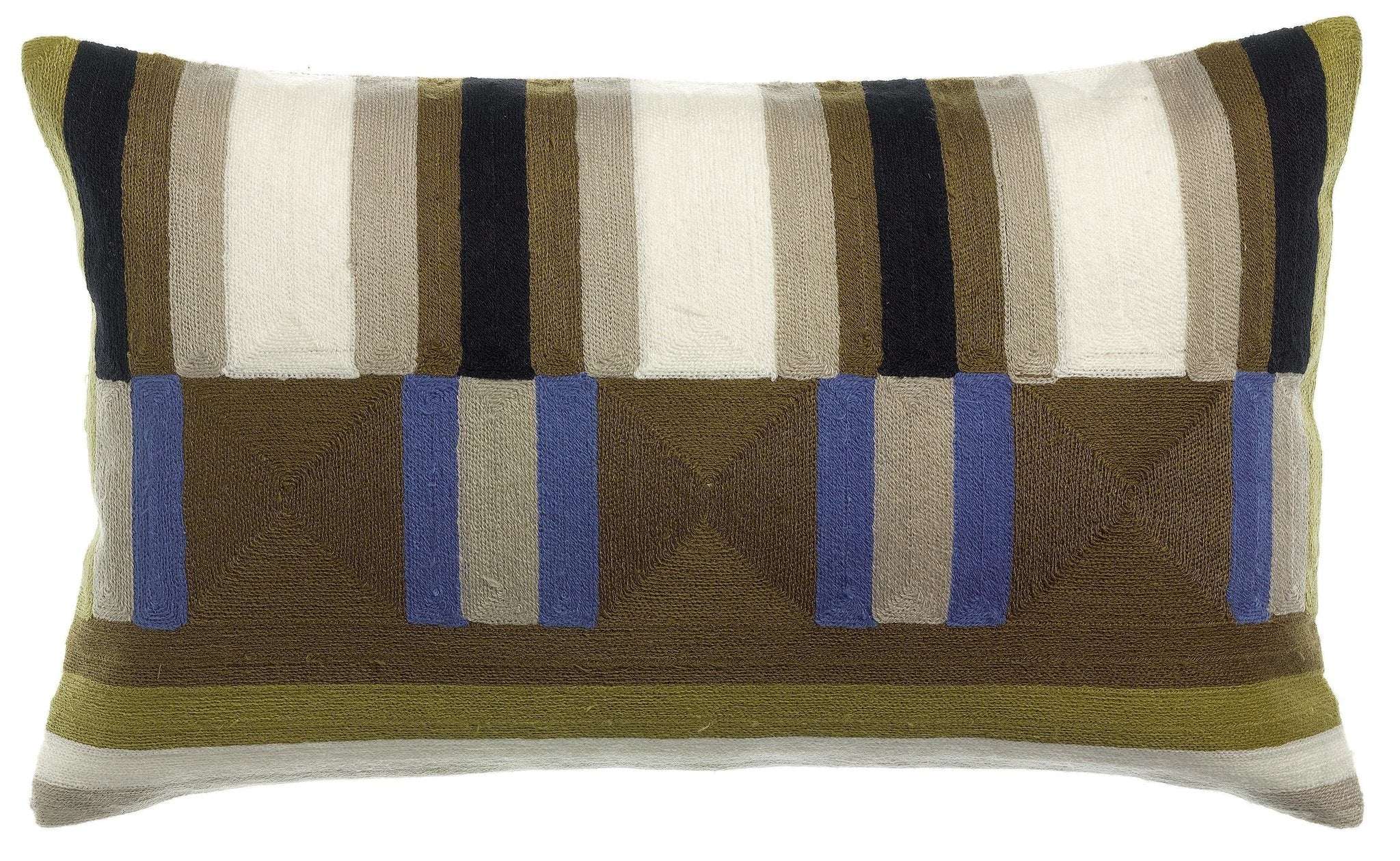 Coussin brodé Jason Cèdre by Vivaraise