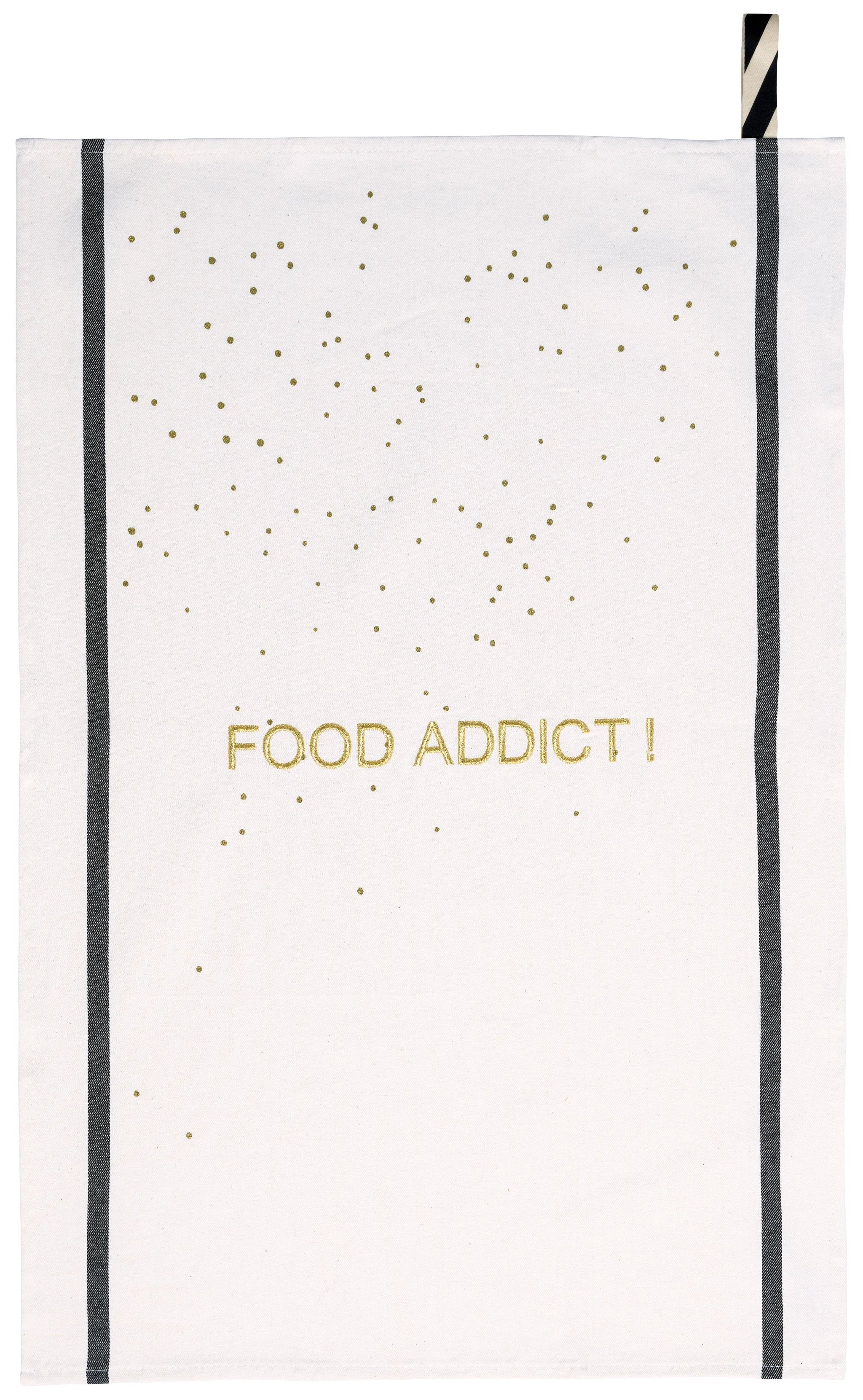 Torchon Food Addict Or by La Cerise sur le Gâteau