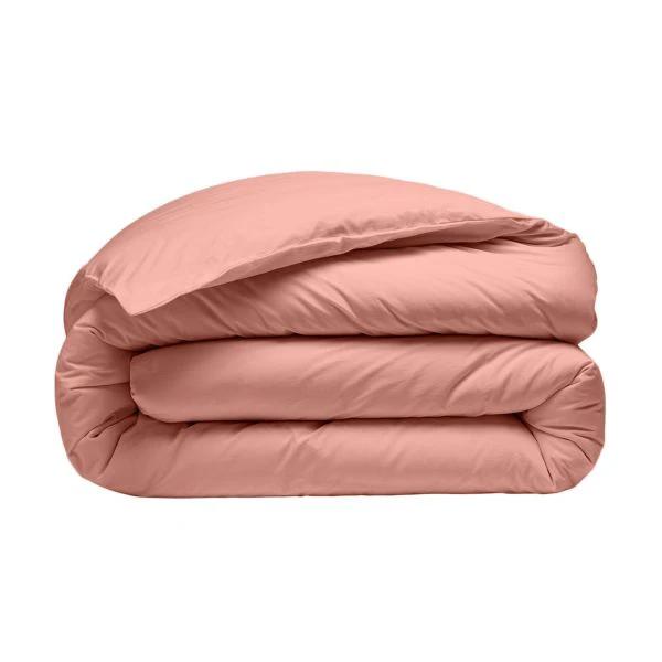 Housse de couette 100% percale de coton lavé Rose poudré / Rose profond by Baton Rouge