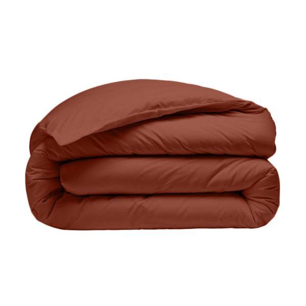 Housse De Couette 100% Percale De Coton Lavé Terracotta by Baton Rouge