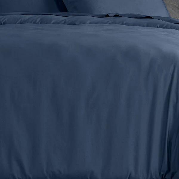 Housse de couette 100% satin de coton bleu marine by Baton Rouge