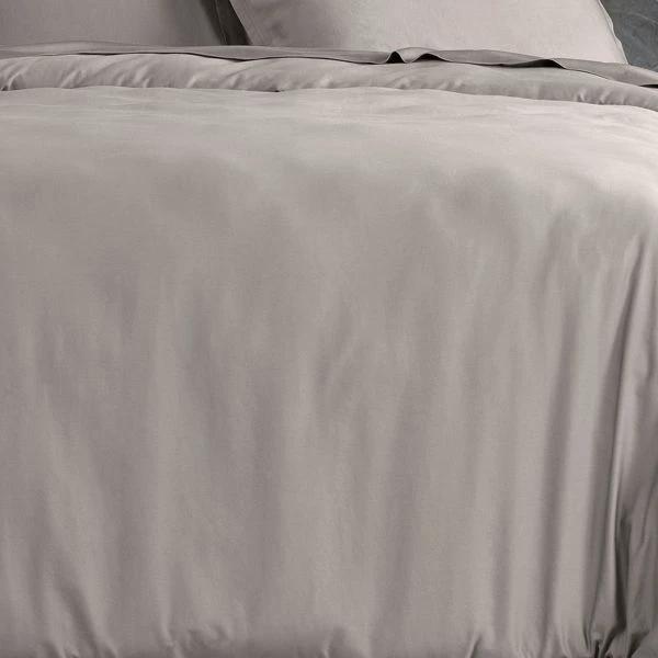 Housse de couette 100% satin de coton gris clair by Baton Rouge