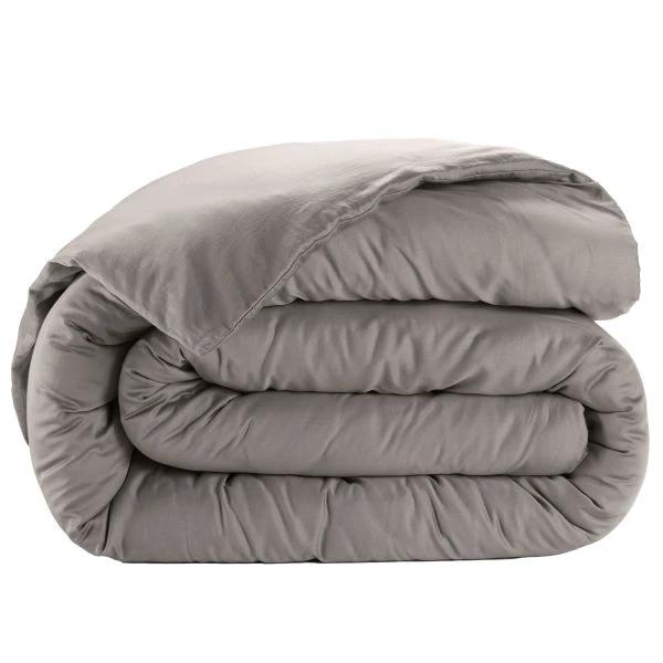 Housse de couette 100% satin de coton gris clair by Baton Rouge