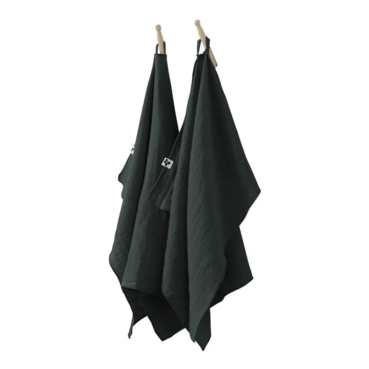 Lot de 2 essuie-mains 50 x 70 cm Gaze de coton unie GAÏA Sapin by L'effet papillon