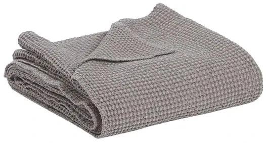 Plaid gris en tissu texturé avec motif gaufré, doux et confortable de Vivaraise