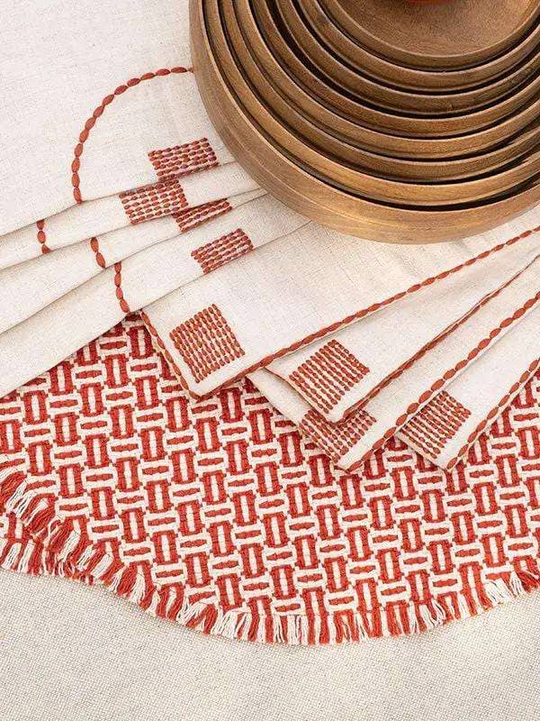 Sets de Table BUNAI - Lot de 2 - Ivoire/Terracotta by No-mad