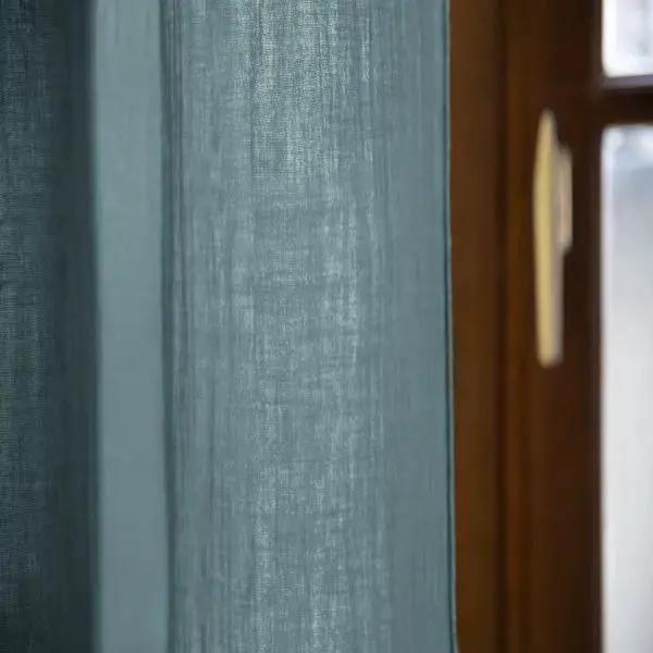 Rideau ajustable + 8 anneaux pince 140 x 300 cm Gaze de coton unie GAÏA Canard by L'effet papillon
