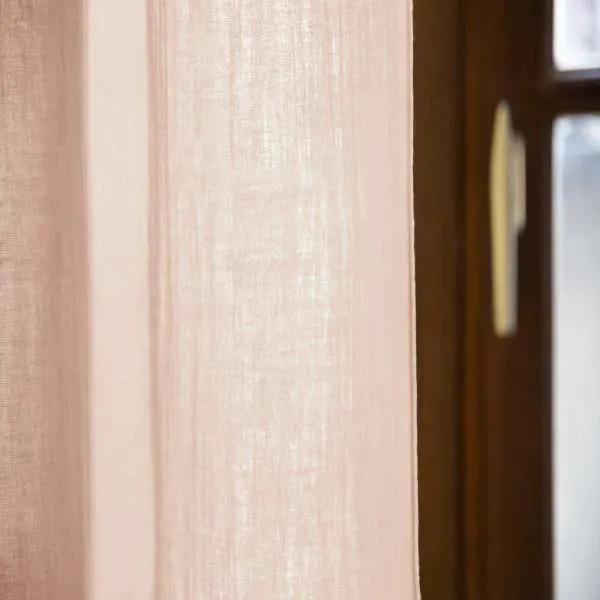 Rideau ajustable + 8 anneaux pince 140 x 300 cm Gaze de coton unie GAÏA Guimauve by L'effet papillon