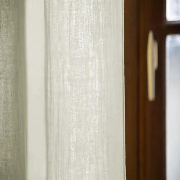 Rideau ajustable + 8 anneaux pince 140 x 300 cm Gaze de coton unie GAÏA Vert d'eau by L'effet papillon