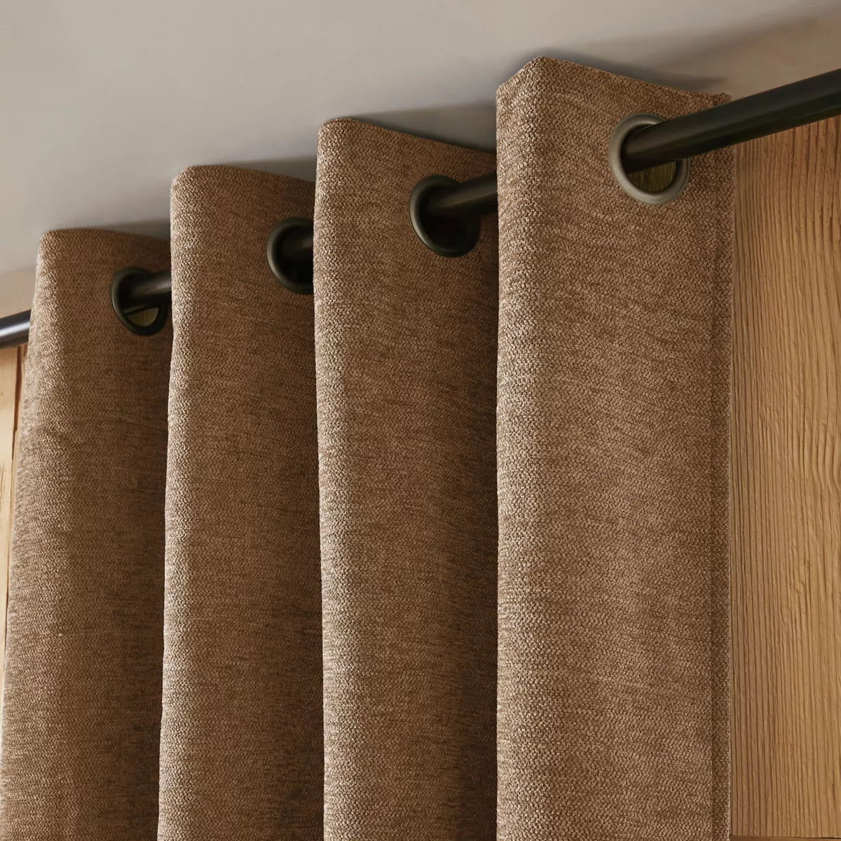Rideau 140 x 180 cm Occultant + polaire BJORN Camel polyester