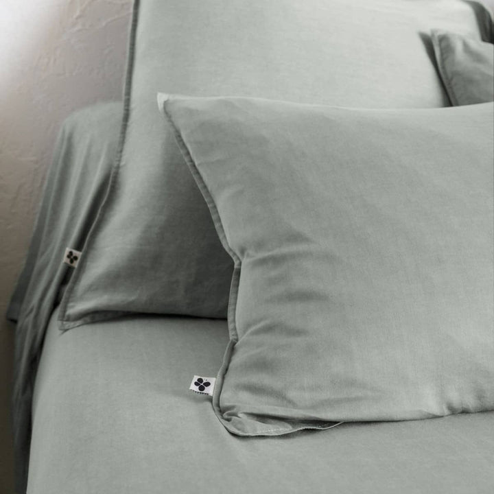 Taie d'oreiller LYSANDRE Lichen lyocell Casa Plume