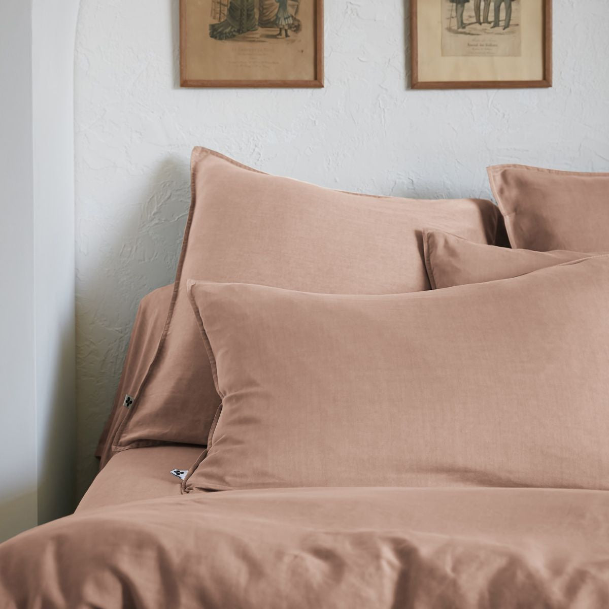 Taie d'oreiller Lyocell Tencel uni LYSANDRE Blush